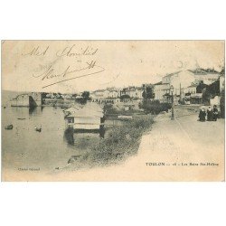 carte postale ancienne 83 TOULON. Les Bains Sainte-Hélène 1903