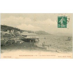 carte postale ancienne 83 TOULON. Les Bains Sainte-Hélène 1909