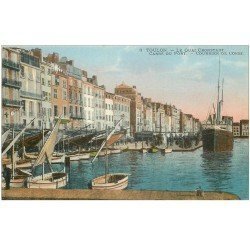 carte postale ancienne 83 TOULON. Navire Courrier de Corse au Carré du Port Quai Cronstadt