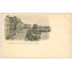 carte postale ancienne 14 HONFLEUR. Quai Sainte-Catherine vers 1900