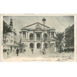 carte postale ancienne 83 TOULON. Théâtre et Caisse d'Epargne 1903
