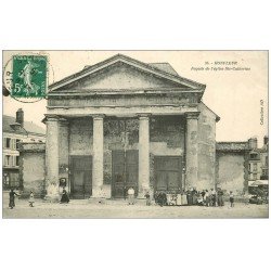 carte postale ancienne 14 HONFLEUR. Sainte-Catherine façade de l'Eglise 1910