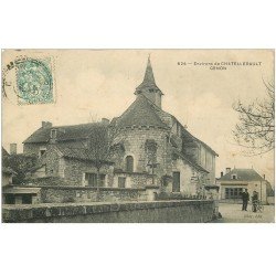 carte postale ancienne 86 CENON. Eglise et Cycliste 1904