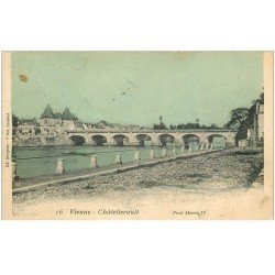 carte postale ancienne 86 CHATELLERAULT. Pont Henri IV Timbre absent mais T du Facteur