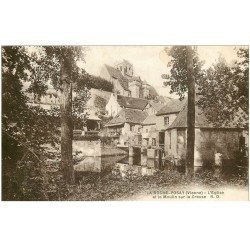 carte postale ancienne 86 LA ROCHE POSAY. Eglise et Moulin sur la Creuse 1929