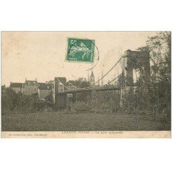 carte postale ancienne 86 LESIGNY. Le Pont suspendu 1908