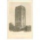 86 LOUDUN. Donjon du Château 1903. Fiche collée verso avec un des Premier Timbre photocopié 1 centime