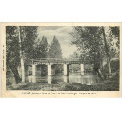 carte postale ancienne 86 LIGUGE. Pont de Bourdigal Vallée du Clain 1917