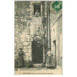 86 PORT DE PILES. Femmes dans la Maison Eleonore Aquitaine. Ecrite au Peintre Millet à Bourges 1913