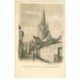 carte postale ancienne 86 SAINT BENOIT. Clocher Eglise Abbatiale. Supplément feuille avec Timbre photocopié vers 1901