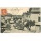 carte postale ancienne 86 SAINT LEGER DE MONTBRILLAIS. Place et Rue de Berrie 1910 Attelages transport rouleaux