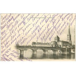 carte postale ancienne 86 SAINT SAVIN SUR GARTEMPE. Le Pont Neuf 1902