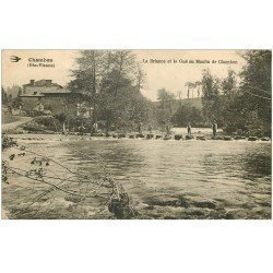 carte postale ancienne 87 CHAMBON. Concours avec Pêcheurs sur Gué au Moulin de Chambon sur la Briance