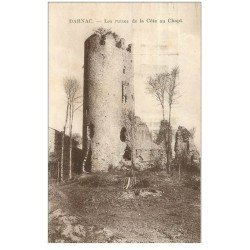 carte postale ancienne 87 DARNAC. Ruines de la Côte au Chapt 1933