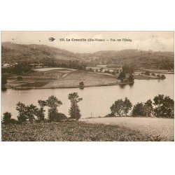 carte postale ancienne 87 LA CROUZILLE. Vue sur l'Etang 1934