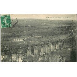 carte postale ancienne 87 L'AIGUILLE. Le Viaduc et le Chemin de Fer 1909