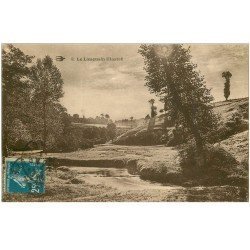 carte postale ancienne 87 LE LIMOUSIN. Paysage et ruisseau 1924