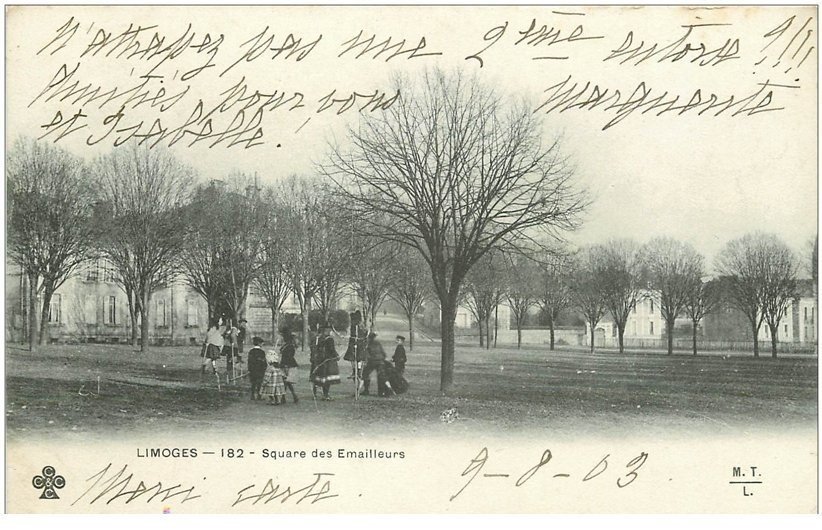 87 LIMOGES. Animation Square des Emailleurs 1903