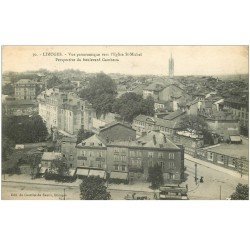 carte postale ancienne 87 LIMOGES. Boulevard Gambetta Epicerie et Tramway 1917