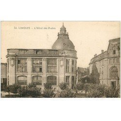 carte postale ancienne 87 LIMOGES. Hôtel des Postes et Télégraphes