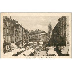 carte postale ancienne 87 LIMOGES. La Place des Bancs et le Marché