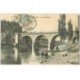 carte postale ancienne 87 LIMOGES. Le Pont Neuf 1906 Laveuses Lavandières