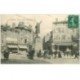 carte postale ancienne 87 LIMOGES. Place et Staue Denis Dussoubs 1911 Café de la Bourse Epicerie Centrale et Pâtisserie