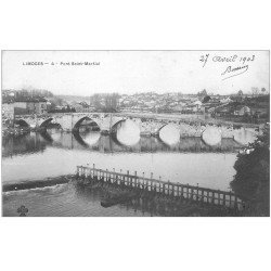 carte postale ancienne 87 LIMOGES. Pont Saint Martial 1903