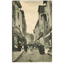 carte postale ancienne 87 LIMOGES. Rue de la Boucherie avec Volaillier et Tripier