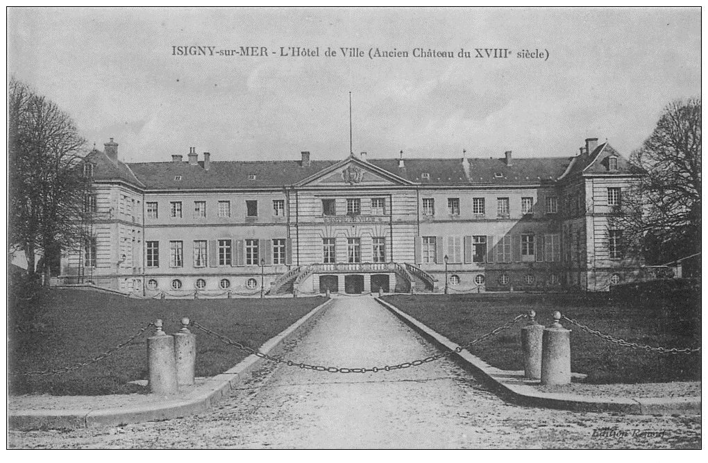 carte postale ancienne 14 ISIGNY-SUR-MER. Hôtel de Ville