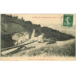 carte postale ancienne 88 AU BALLON DE SERVANCE. Col des Croix 1914 Café Tabac