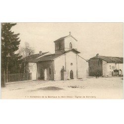 carte postale ancienne 88 BASILIQUE DU BOIS CHENU. Eglise de Domremy et Hôtel de Héroine 1918