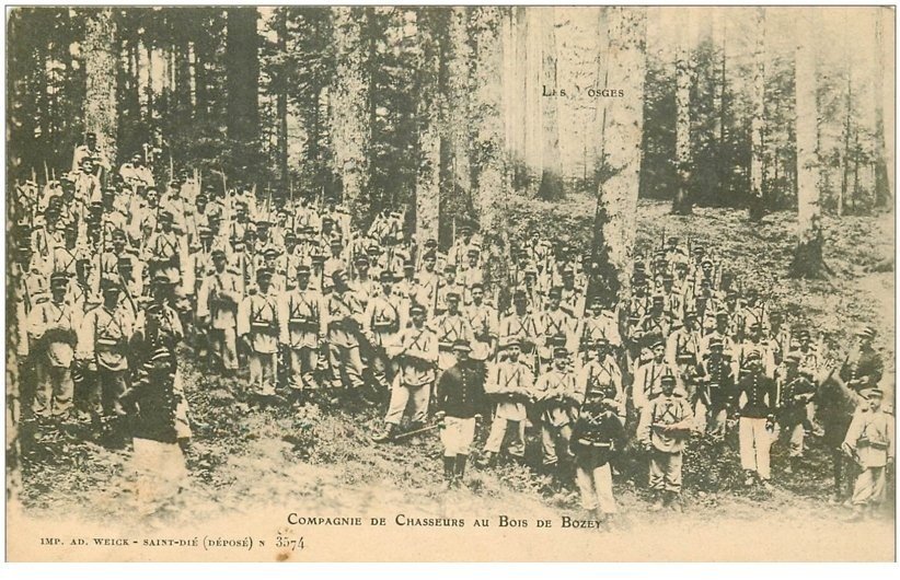 carte postale ancienne 88 BOIS DE BOZEY. Compagnie de Chasseurs 1905