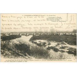 carte postale ancienne 88 CHARMES SUR MOSELLE. Le Grand Pont 1918 par Proutin Mathiot