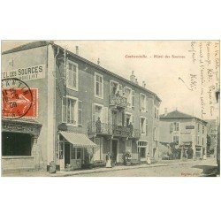carte postale ancienne 88 CONTREXEVILLE. Hôtel des Sources 1909 Café Restaurant et Dentiste