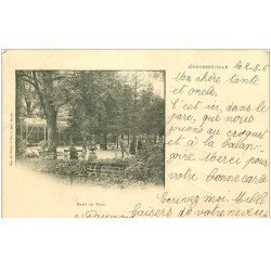 carte postale ancienne 88 CONTREXEVILLE. Joueurs de Quilles ou Boules dans le Parc 1906