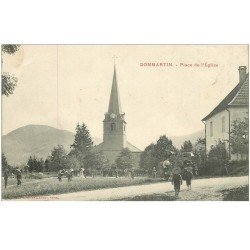 carte postale ancienne 88 DOMMARTIN. Place Eglise 1907