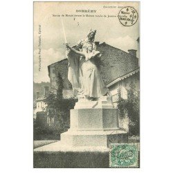 carte postale ancienne 88 DOMREMY. Statue Jeanne d'Arc 1907 par Mercié