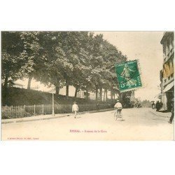 carte postale ancienne 88 EPINAL. Avenue de la Gare vers 1900. Timbrée mais verso vierge