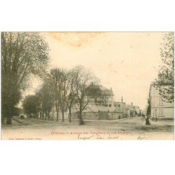 carte postale ancienne 88 EPINAL. Avenue des Templiers et Rue Thiers 1903