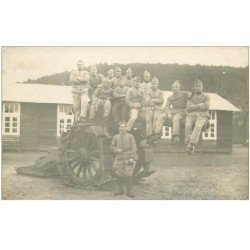 88 EPINAL. Carte Photo groupe de Soldats sur Canon 120 Régiment Artillerie