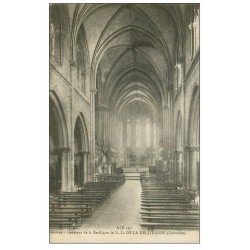 carte postale ancienne 14 LA DELIVRANDE. Basilique intérieur 1919