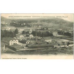 carte postale ancienne 88 EPINAL. Manufacture Kampmann chapeaux de paille 1906