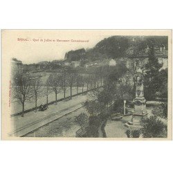 carte postale ancienne 88 EPINAL. Quai de Juillet et Monument 1905