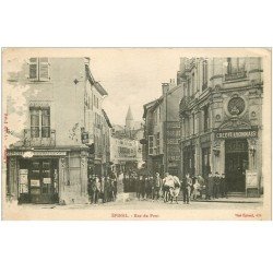 carte postale ancienne 88 EPINAL. Rue du POnt Banque Crédit Lyonnais