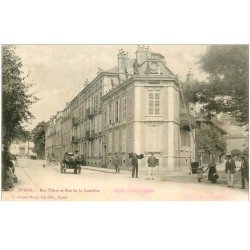carte postale ancienne 88 EPINAL. Rue Thiers et de la Louvière vers 1900 avec Couvreurs en haut immeuble