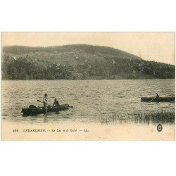 carte postale ancienne 88 GERARDMER. Canoteurs et Pêcheurs Lac de la Xetté