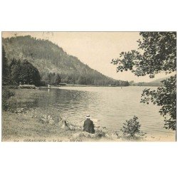 carte postale ancienne 88 GERARDMER. Peintre bord du Lac 1909