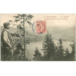 carte postale ancienne 88 GERARDMER. Personnage en gros plan à l'Observatoire du Phény 1905