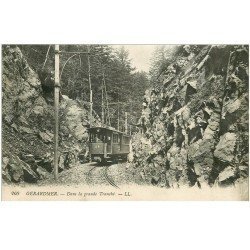 carte postale ancienne 88 GERARDMER. Train Tramway dans la Grande Tranchée